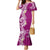 Aloha Polynesian Plumeria Flower Family Matching Mermaid Dress and Hawaiian Shirt Pink Color