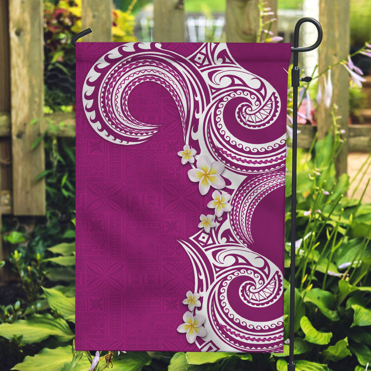 Aloha Polynesian Plumeria Flower Garden Flag Pink Color LT03 Garden Flag Pink - Polynesian Pride