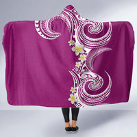 Aloha Polynesian Plumeria Flower Hooded Blanket Pink Color LT03 - Polynesian Pride