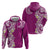 Aloha Polynesian Plumeria Flower Hoodie Pink Color