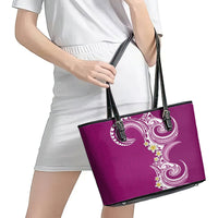 Aloha Polynesian Plumeria Flower Leather Tote Bag Pink Color LT03 - Polynesian Pride