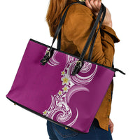 Aloha Polynesian Plumeria Flower Leather Tote Bag Pink Color LT03 - Polynesian Pride