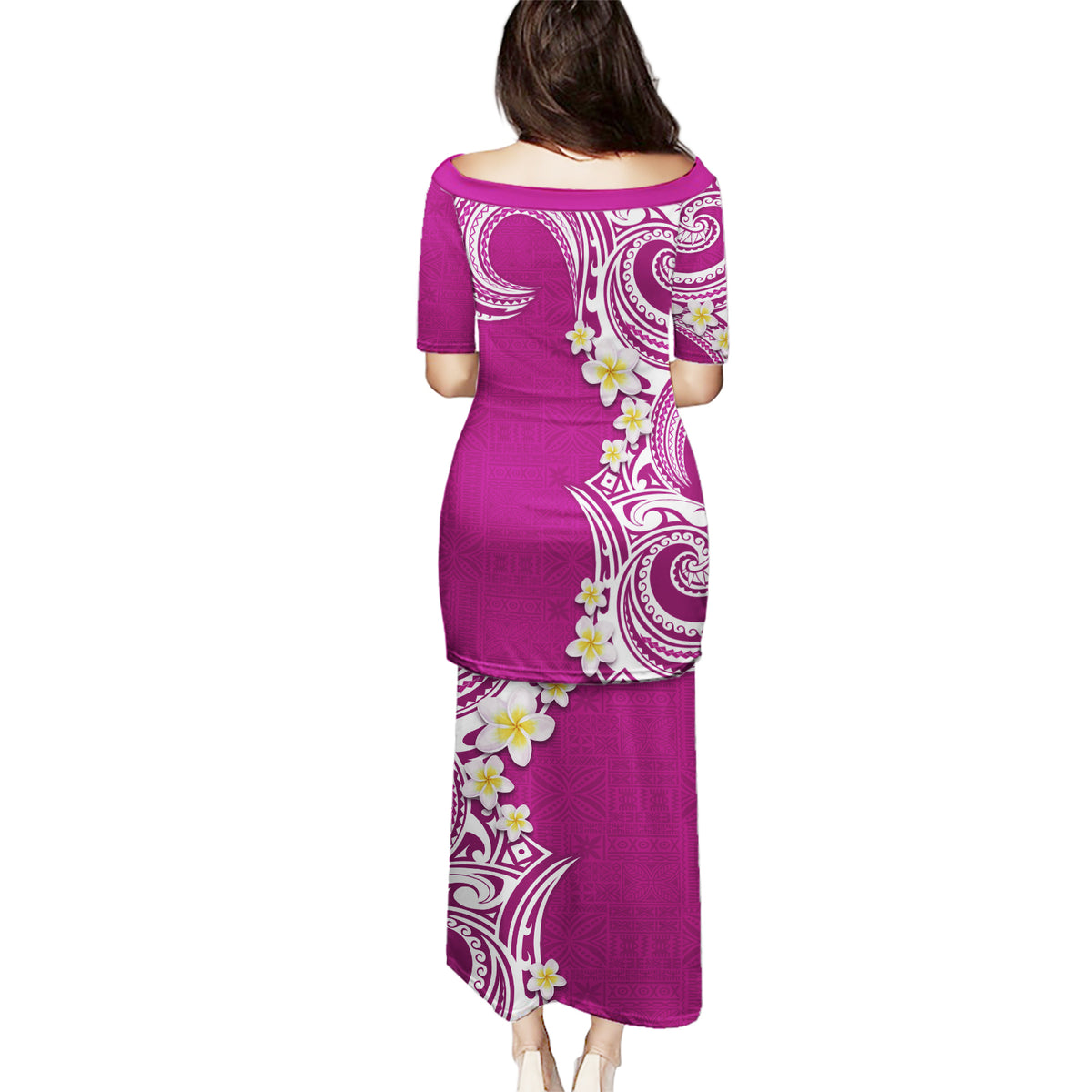 Aloha Polynesian Plumeria Flower Puletasi Pink Color LT03 - Polynesian Pride