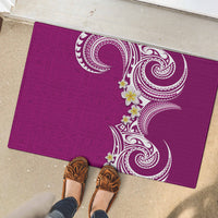 Aloha Polynesian Plumeria Flower Rubber Doormat Pink Color LT03 - Polynesian Pride