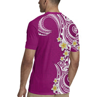 Aloha Polynesian Plumeria Flower Rugby Jersey Pink Color