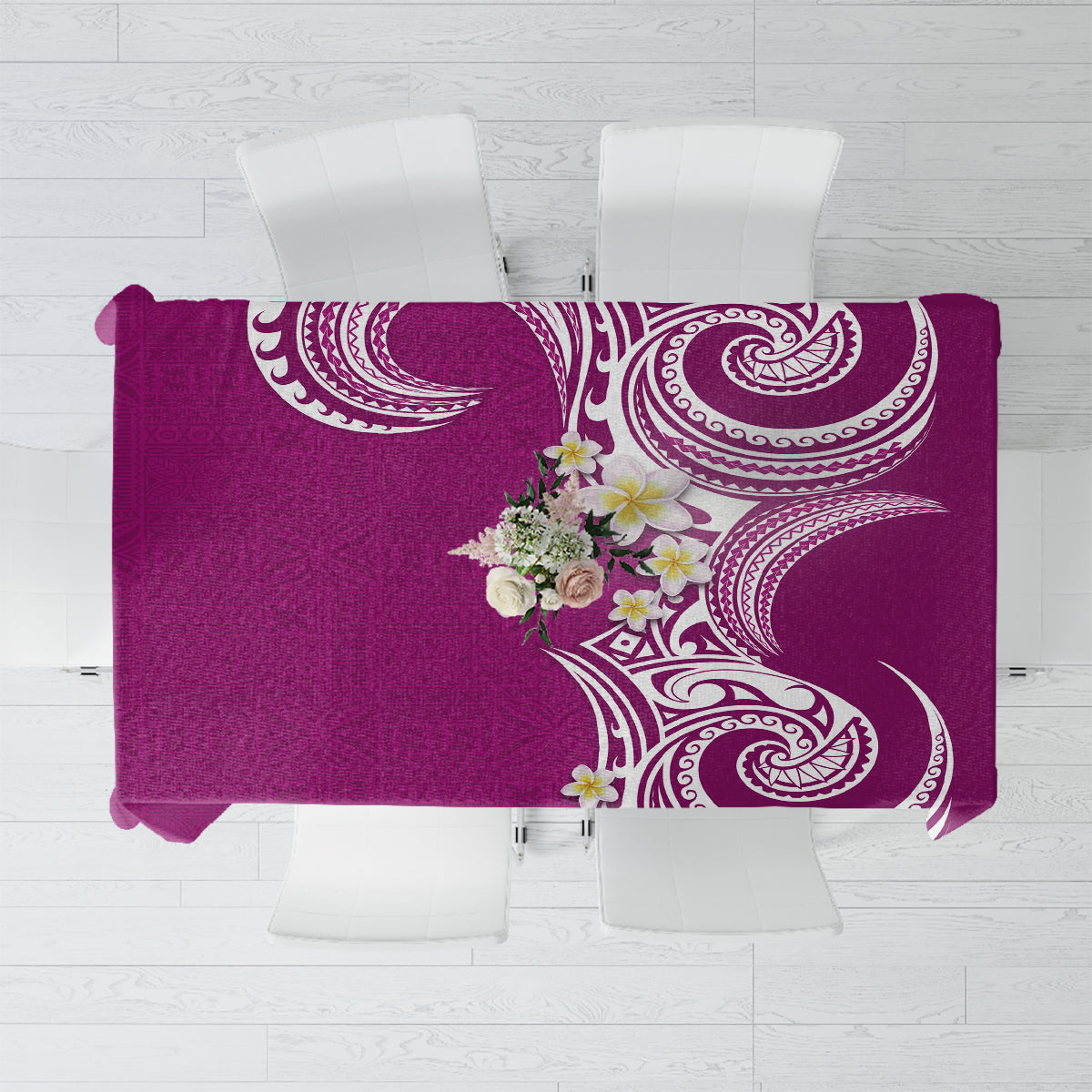 Aloha Polynesian Plumeria Flower Tablecloth Pink Color LT03 Pink - Polynesian Pride