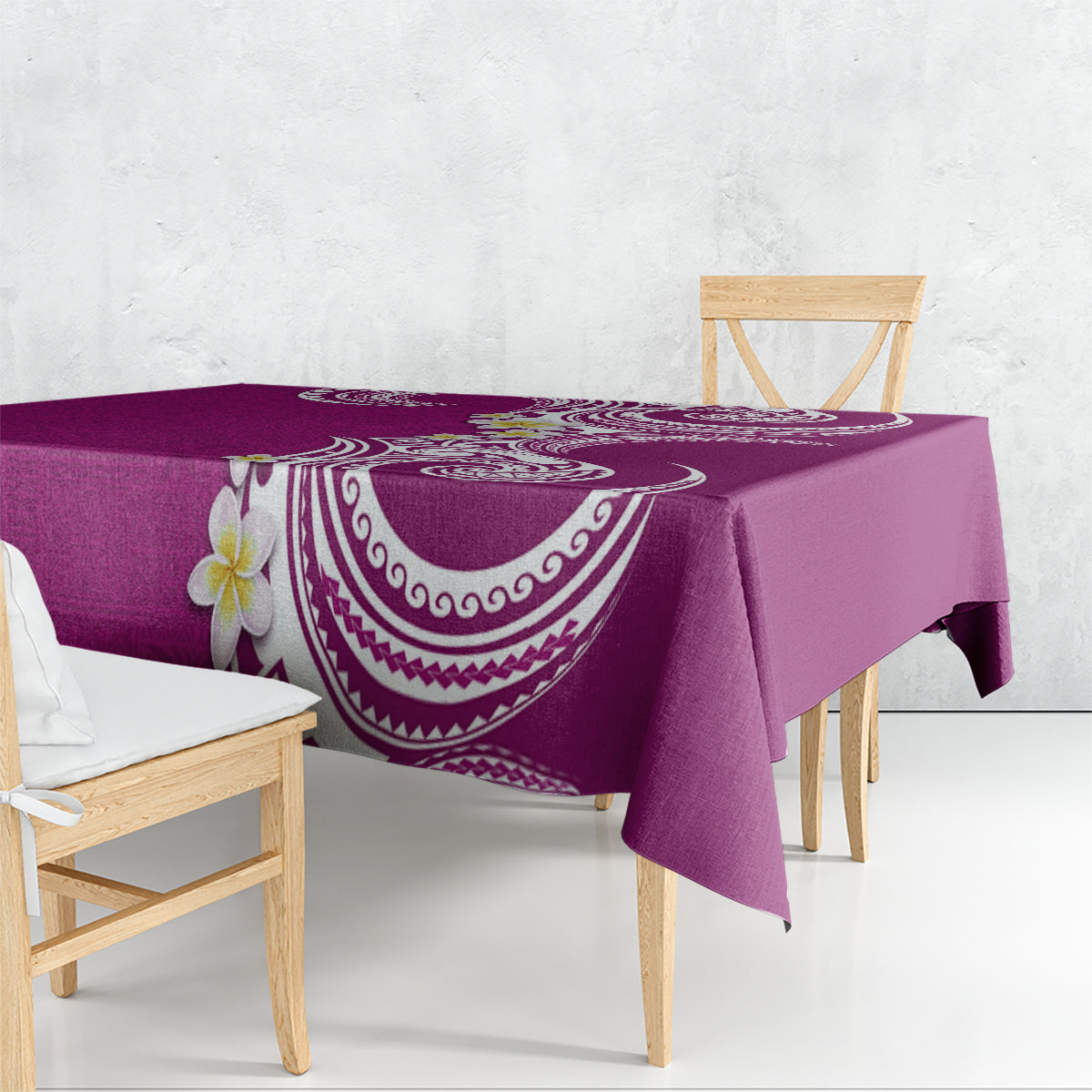 Aloha Polynesian Plumeria Flower Tablecloth Pink Color LT03 - Polynesian Pride
