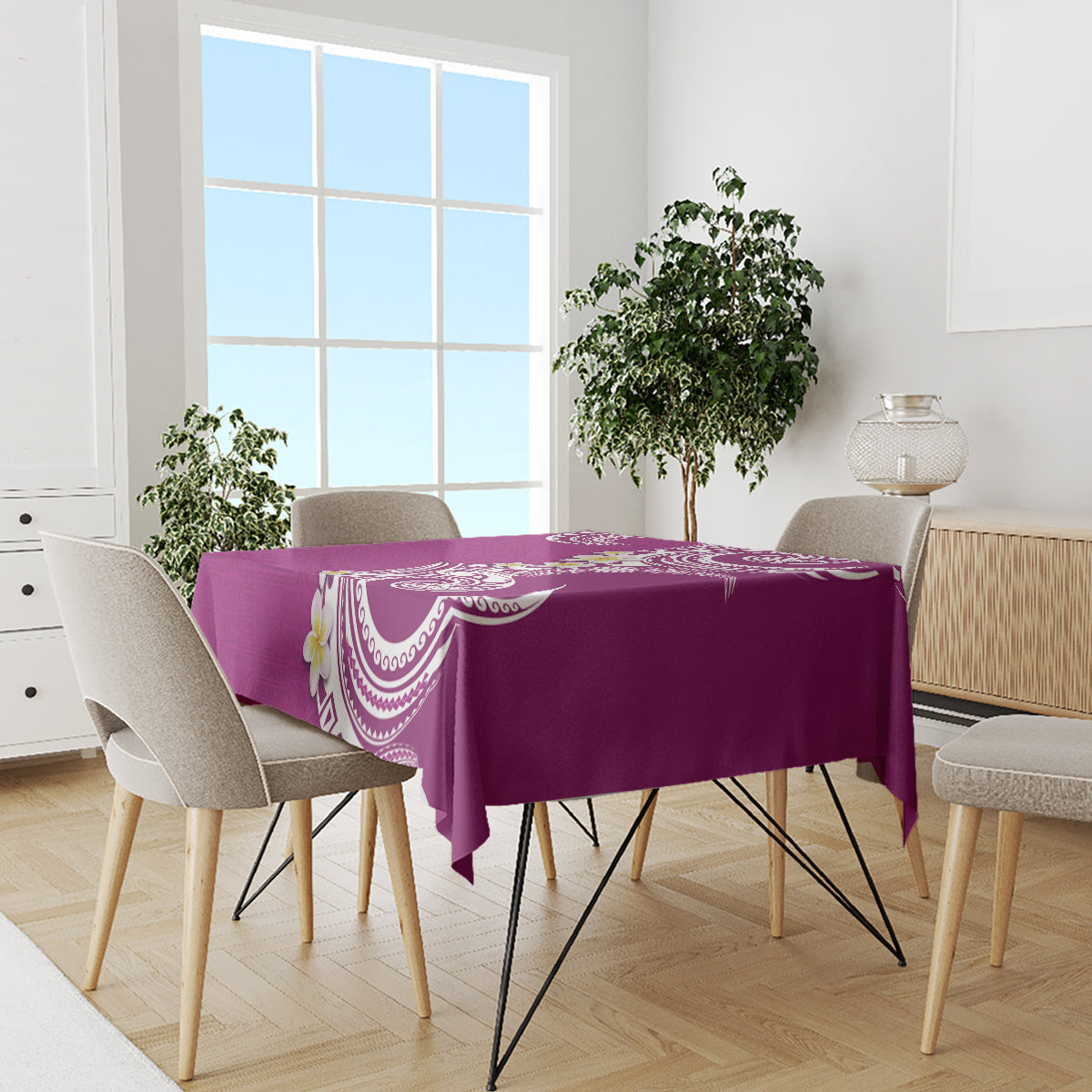 Aloha Polynesian Plumeria Flower Tablecloth Pink Color LT03 - Polynesian Pride