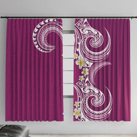 Aloha Polynesian Plumeria Flower Window Curtain Pink Color LT03 With Hooks Pink - Polynesian Pride