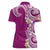 Aloha Polynesian Plumeria Flower Women Polo Shirt Pink Color