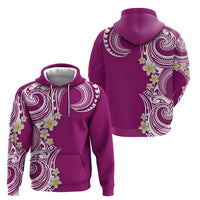 Aloha Polynesian Plumeria Flower Zip Hoodie Pink Color