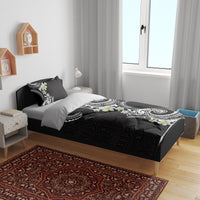 Aloha Polynesian Plumeria Flower Bedding Set Black White Color LT03 - Polynesian Pride