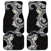 Aloha Polynesian Plumeria Flower Car Mats Black White Color LT03 - Polynesian Pride