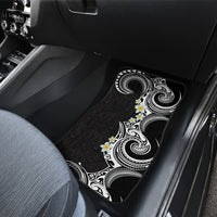 Aloha Polynesian Plumeria Flower Car Mats Black White Color LT03 - Polynesian Pride