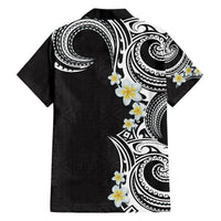 Aloha Polynesian Plumeria Flower Hawaiian Shirt Black White Color LT03 - Polynesian Pride