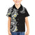 Aloha Polynesian Plumeria Flower Kid Hawaiian Shirt Black White Color