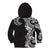 Aloha Polynesian Plumeria Flower Kid Hoodie Black White Color