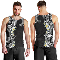 Aloha Polynesian Plumeria Flower Men Tank Top Black White Color LT03 - Polynesian Pride