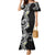 Aloha Polynesian Plumeria Flower Mermaid Dress Black White Color