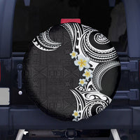 Aloha Polynesian Plumeria Flower Spare Tire Cover Black White Color LT03 - Polynesian Pride