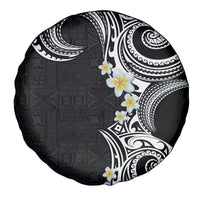 Aloha Polynesian Plumeria Flower Spare Tire Cover Black White Color LT03 - Polynesian Pride