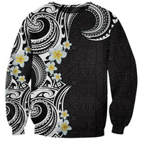 Aloha Polynesian Plumeria Flower Sweatshirt Black White Color LT03 Unisex Black - Polynesian Pride