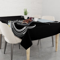 Aloha Polynesian Plumeria Flower Tablecloth Black White Color LT03 - Polynesian Pride