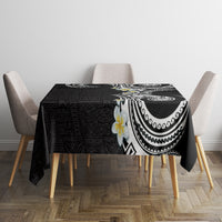 Aloha Polynesian Plumeria Flower Tablecloth Black White Color LT03 - Polynesian Pride