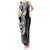 Aloha Polynesian Plumeria Flower Tank Maxi Dress Black White Color