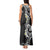 Aloha Polynesian Plumeria Flower Tank Maxi Dress Black White Color