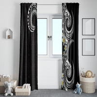 Aloha Polynesian Plumeria Flower Window Curtain Black White Color LT03 - Polynesian Pride