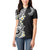 Aloha Polynesian Plumeria Flower Women Polo Shirt Black White Color