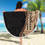 Samoa Siapo Motif and Tapa Pattern Half Style Beach Blanket Beige Color