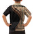 Samoa Siapo Motif and Tapa Pattern Half Style Family Matching Short Sleeve Bodycon Dress and Hawaiian Shirt Beige Color