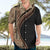 Samoa Siapo Motif and Tapa Pattern Half Style Hawaiian Shirt Beige Color