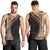 Samoa Siapo Motif and Tapa Pattern Half Style Men Tank Top Beige Color