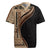 Samoa Siapo Motif and Tapa Pattern Half Style Rugby Jersey Beige Color