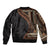 Samoa Siapo Motif and Tapa Pattern Half Style Bomber Jacket Black Color