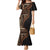 Samoa Siapo Motif and Tapa Pattern Half Style Family Matching Mermaid Dress and Hawaiian Shirt Black Color