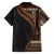 Samoa Siapo Motif and Tapa Pattern Half Style Family Matching Off Shoulder Short Dress and Hawaiian Shirt Black Color