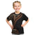 Samoa Siapo Motif and Tapa Pattern Half Style Kid T Shirt Black Color