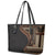 Samoa Siapo Motif and Tapa Pattern Half Style Leather Tote Bag Black Color