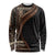 Samoa Siapo Motif and Tapa Pattern Half Style Long Sleeve Shirt Black Color