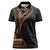 Samoa Siapo Motif and Tapa Pattern Half Style Women Polo Shirt Black Color