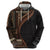 Samoa Siapo Motif and Tapa Pattern Half Style Zip Hoodie Black Color