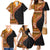 Samoa Siapo Motif and Tapa Pattern Half Style Family Matching Mermaid Dress and Hawaiian Shirt Yellow Color