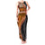 Samoa Siapo Motif and Tapa Pattern Half Style Tank Maxi Dress Yellow Color