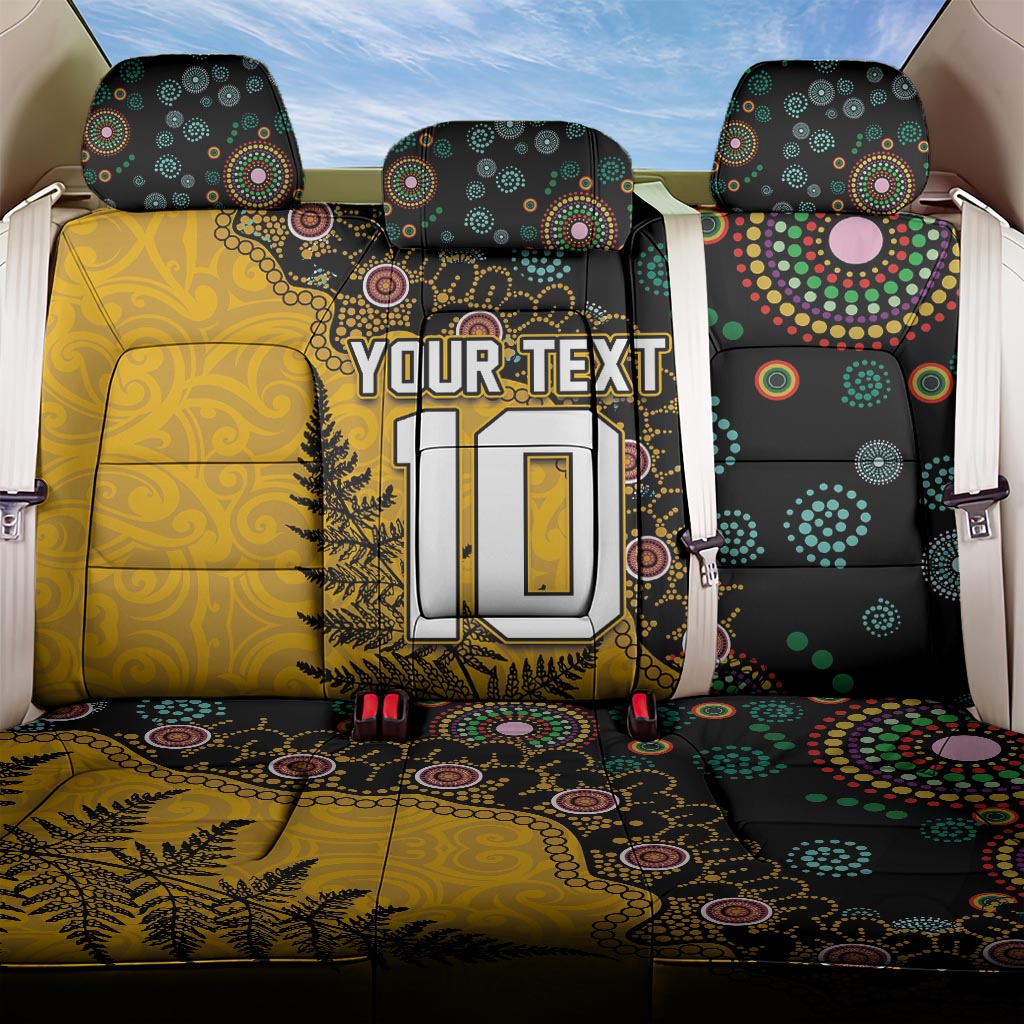 Custom New Zealand and Australia Rugby Back Car Seat Cover Maori Warrior With Aboriginal Version