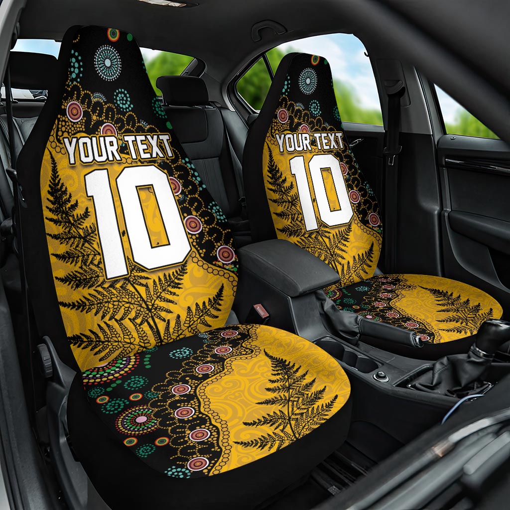Custom New Zealand and Australia Rugby Car Seat Cover Maori Warrior With Aboriginal Version