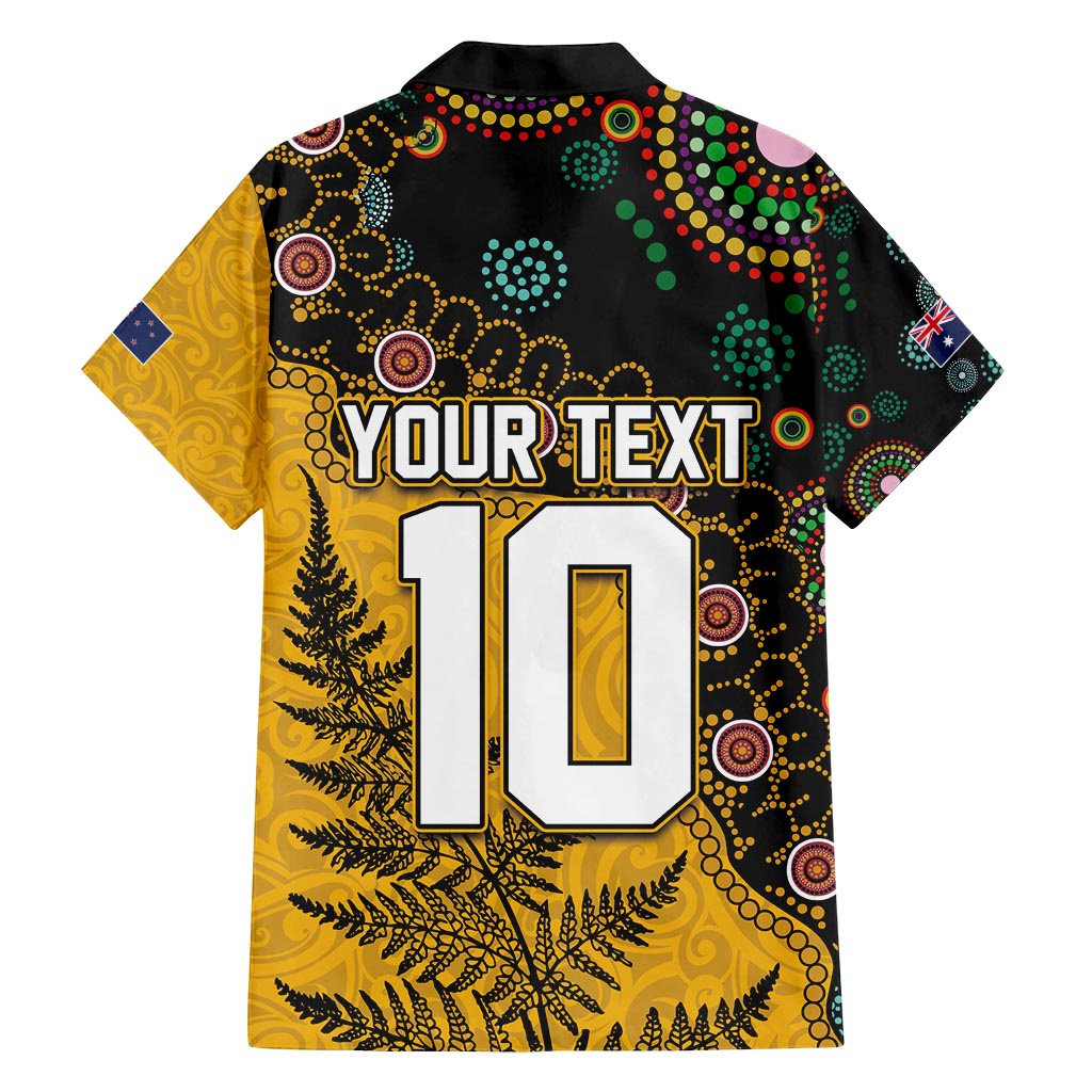 Custom New Zealand and Australia Rugby Family Matching Long Sleeve Bodycon Dress and Hawaiian Shirt Maori Warrior With Aboriginal Version